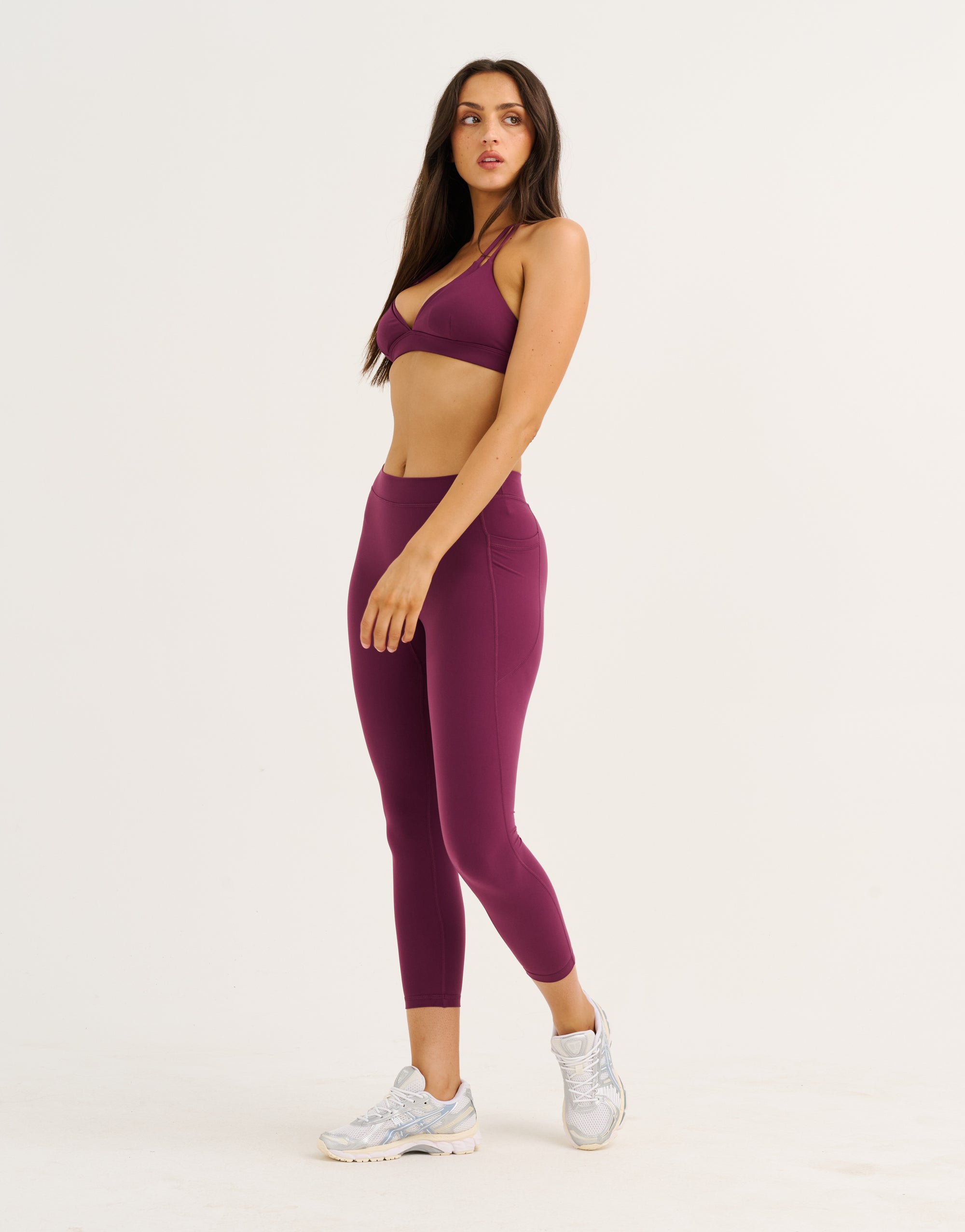 Ascend Pocket Mid-Waist Leggings 23" - Blackberry