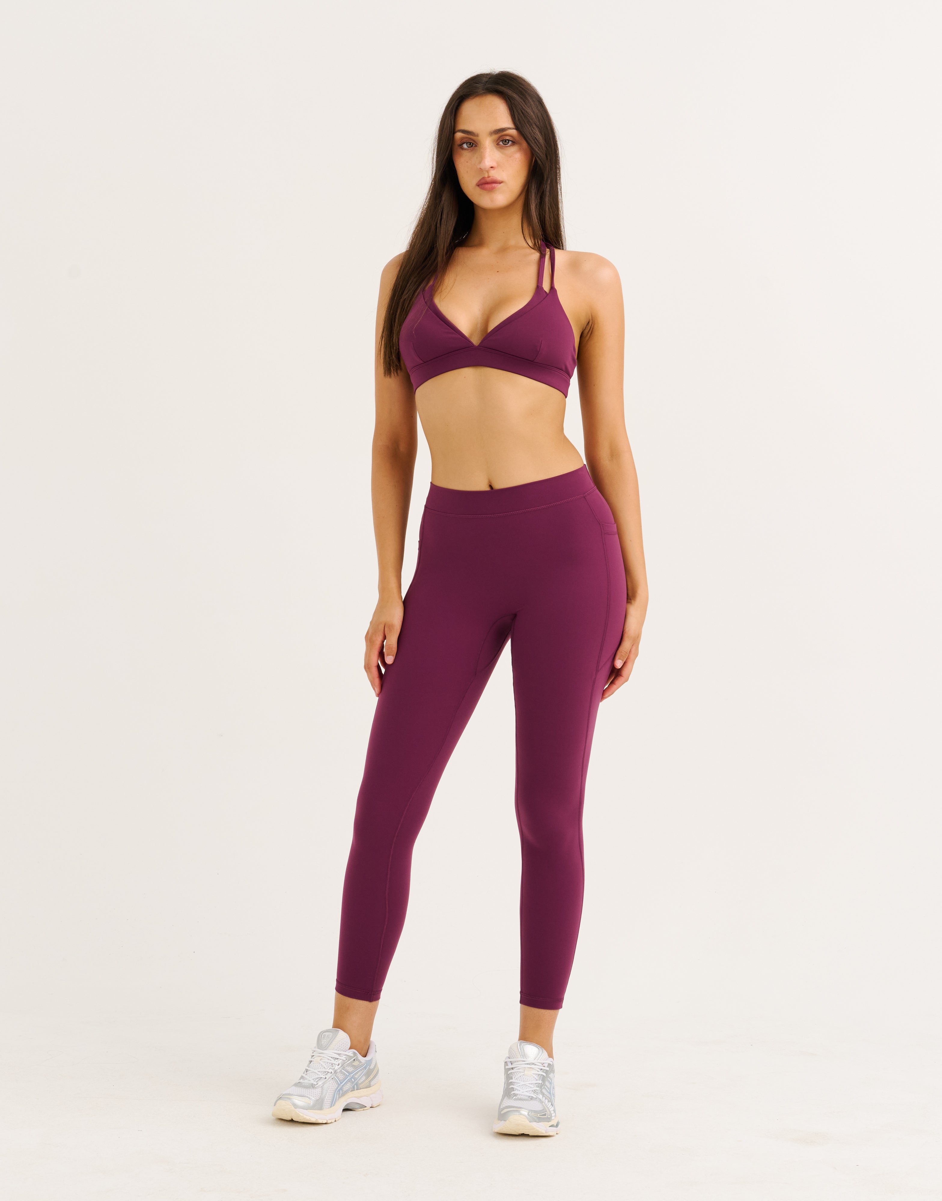 Ascend Pocket Mid-Waist Leggings 25" - Blackberry