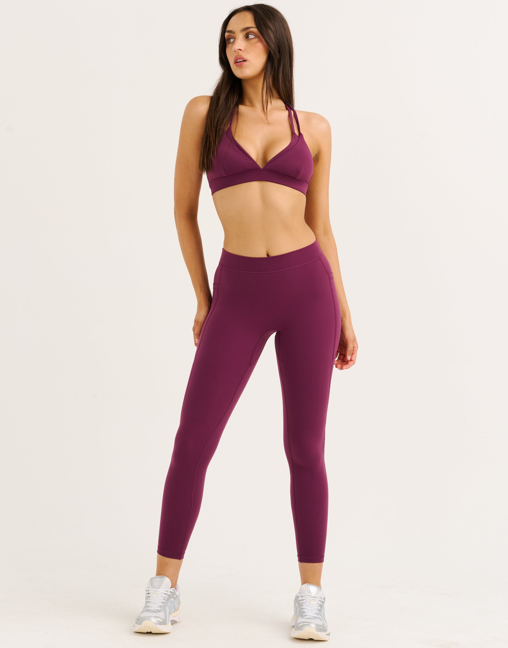 Ascend Pocket Mid-Waist Leggings 25" - Blackberry