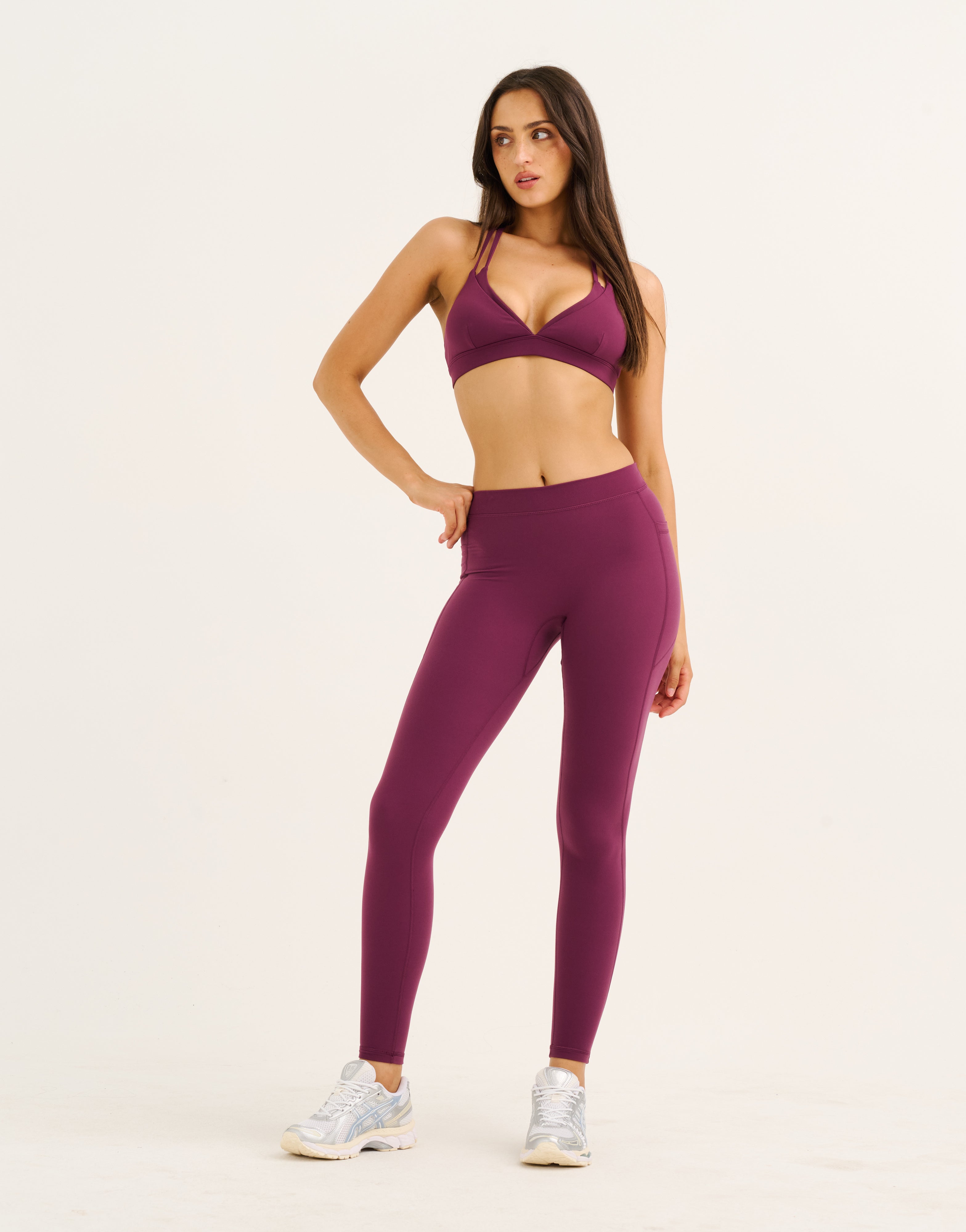 Ascend Pocket Mid-Waist Leggings 28" - Blackberry