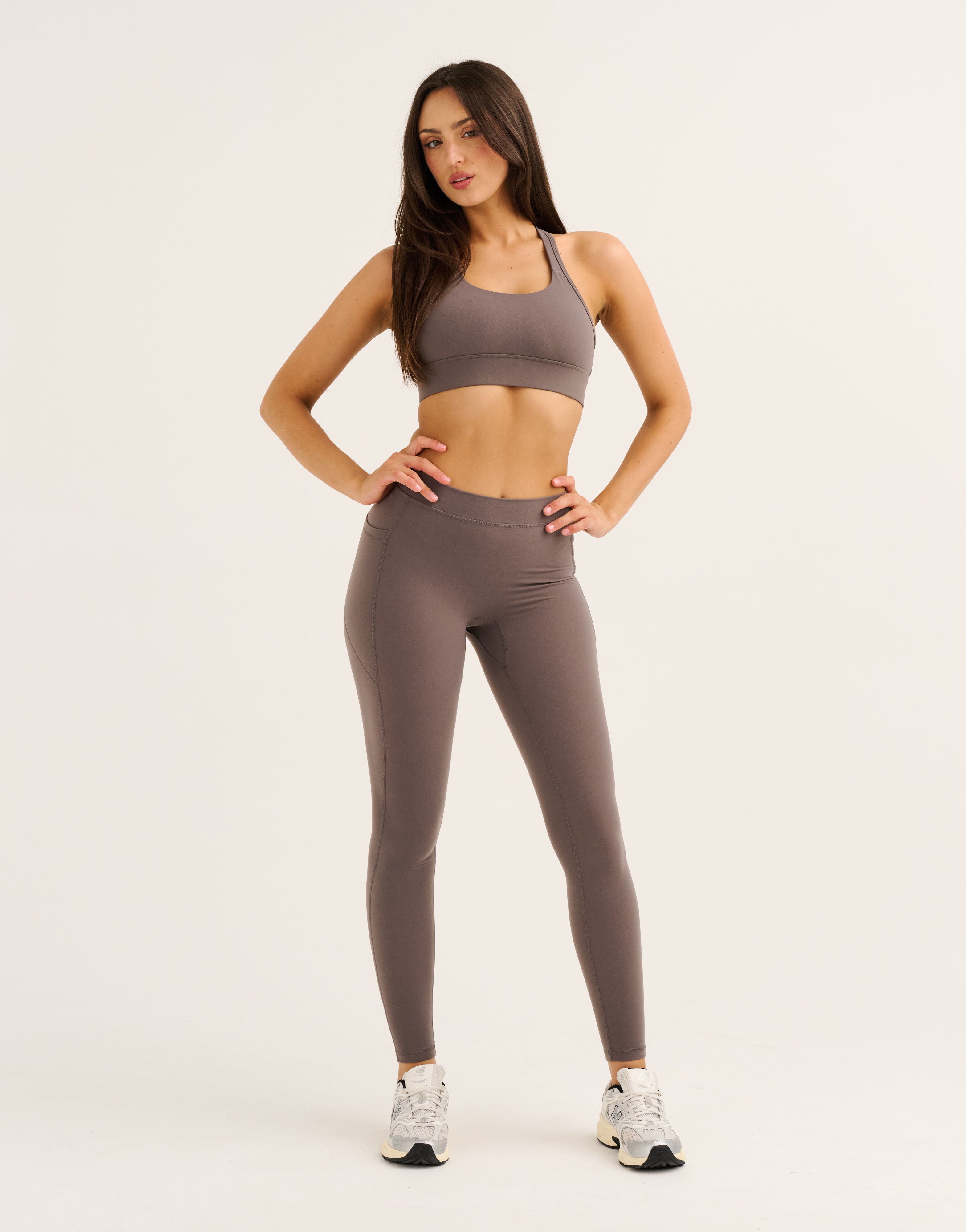Ascend Pocket Mid-Waist Leggings 28" - Slate Grey