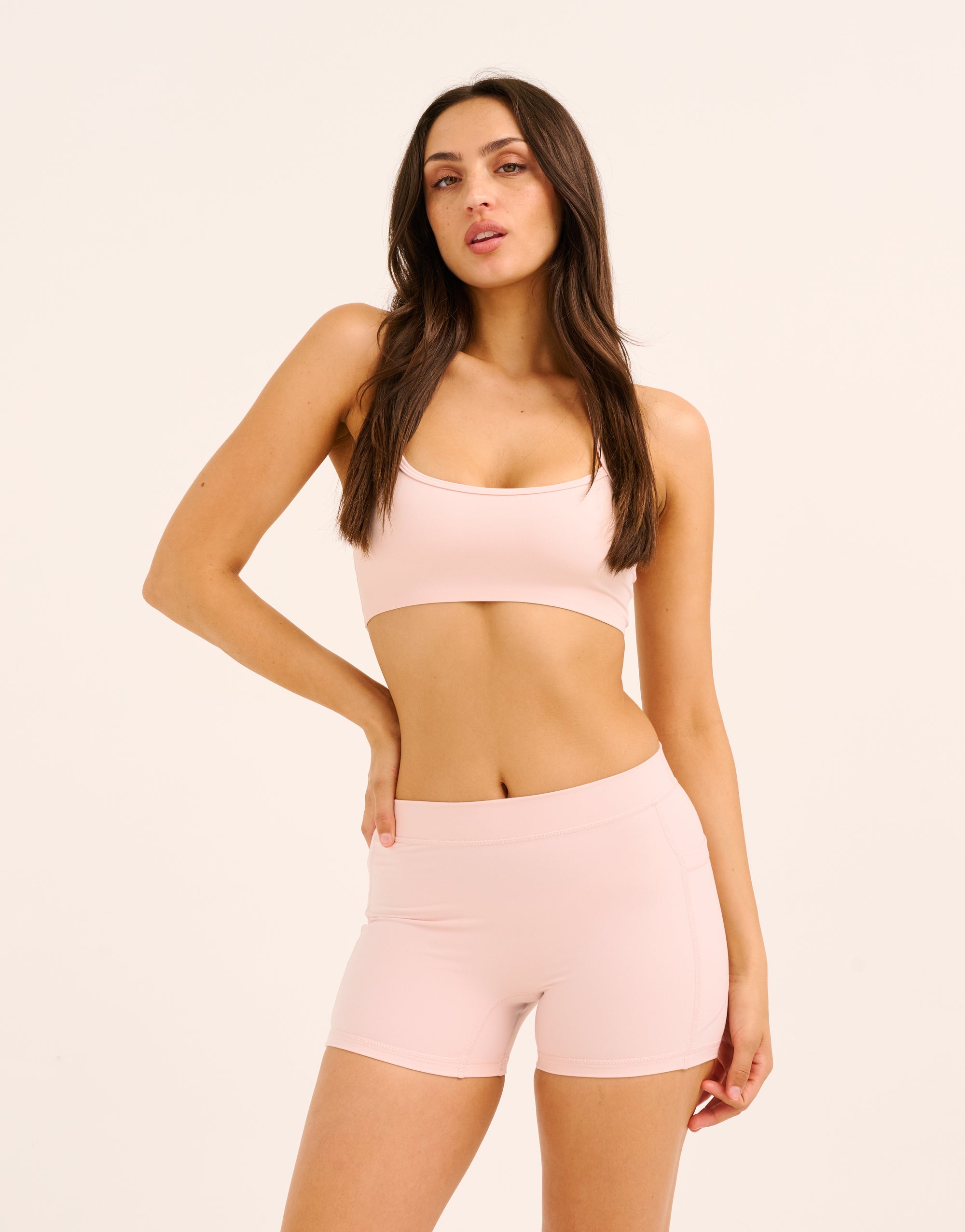 Ascend Pocket Mid-Waist Shorts 4" - Mauve