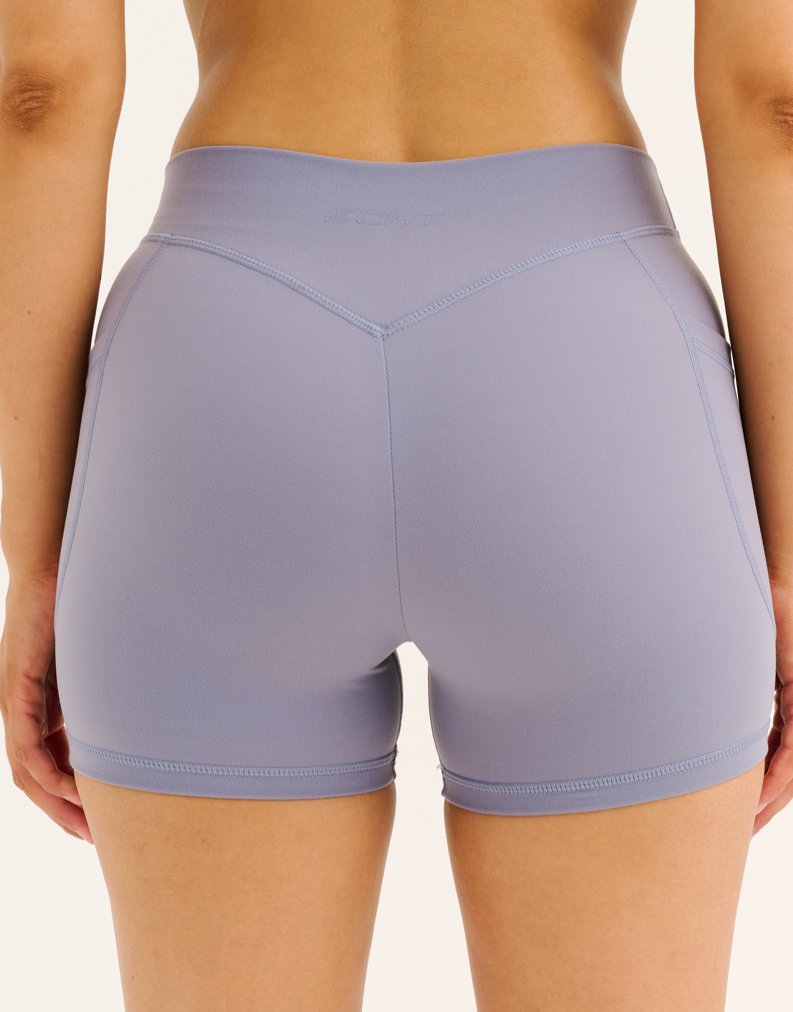 Ascend Pocket Mid-Waist Shorts 4" - Washed Blue