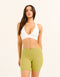 Ascend Pocket Mid-Waist Shorts 6" - Olive