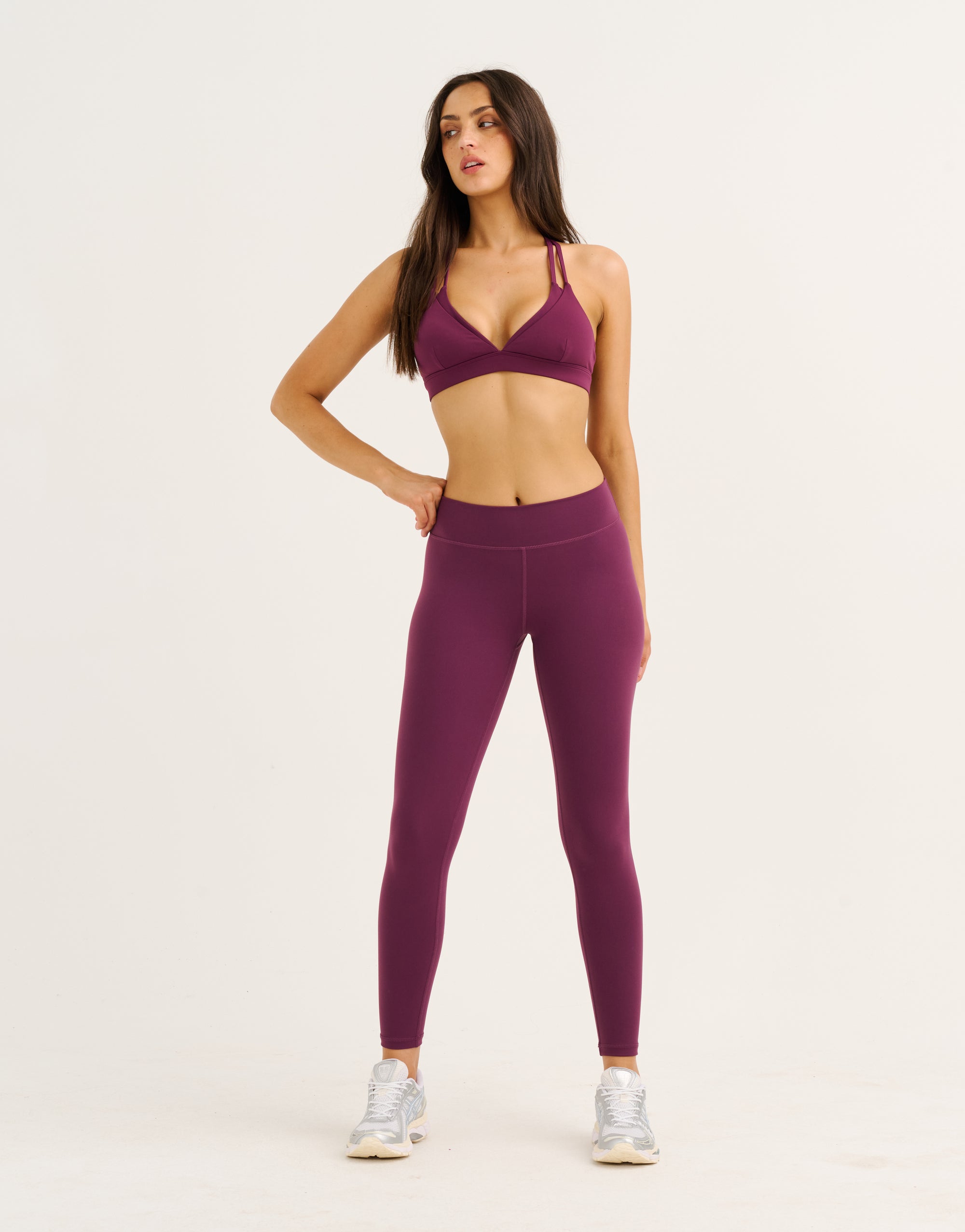 Force Scrunch Mid-Waist Leggings - Blackberry