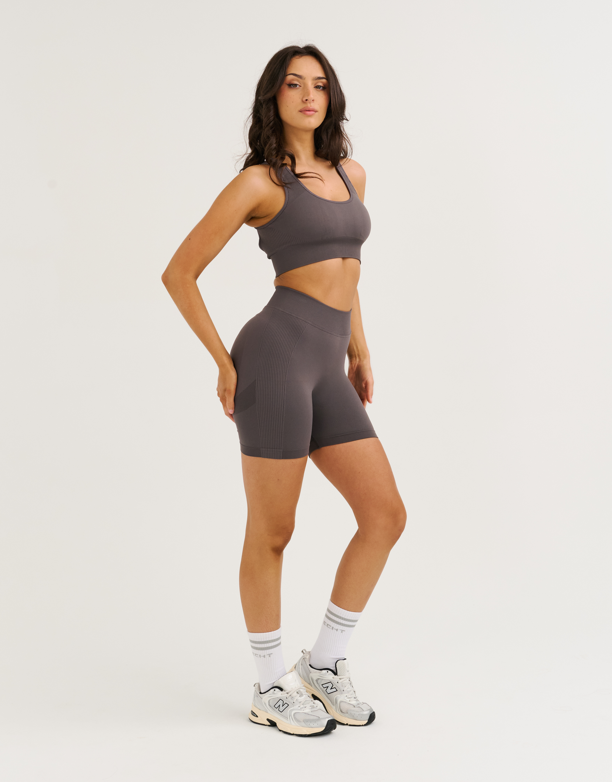 Arise Essential Mid-Waist Shorts V2 - Slate Grey