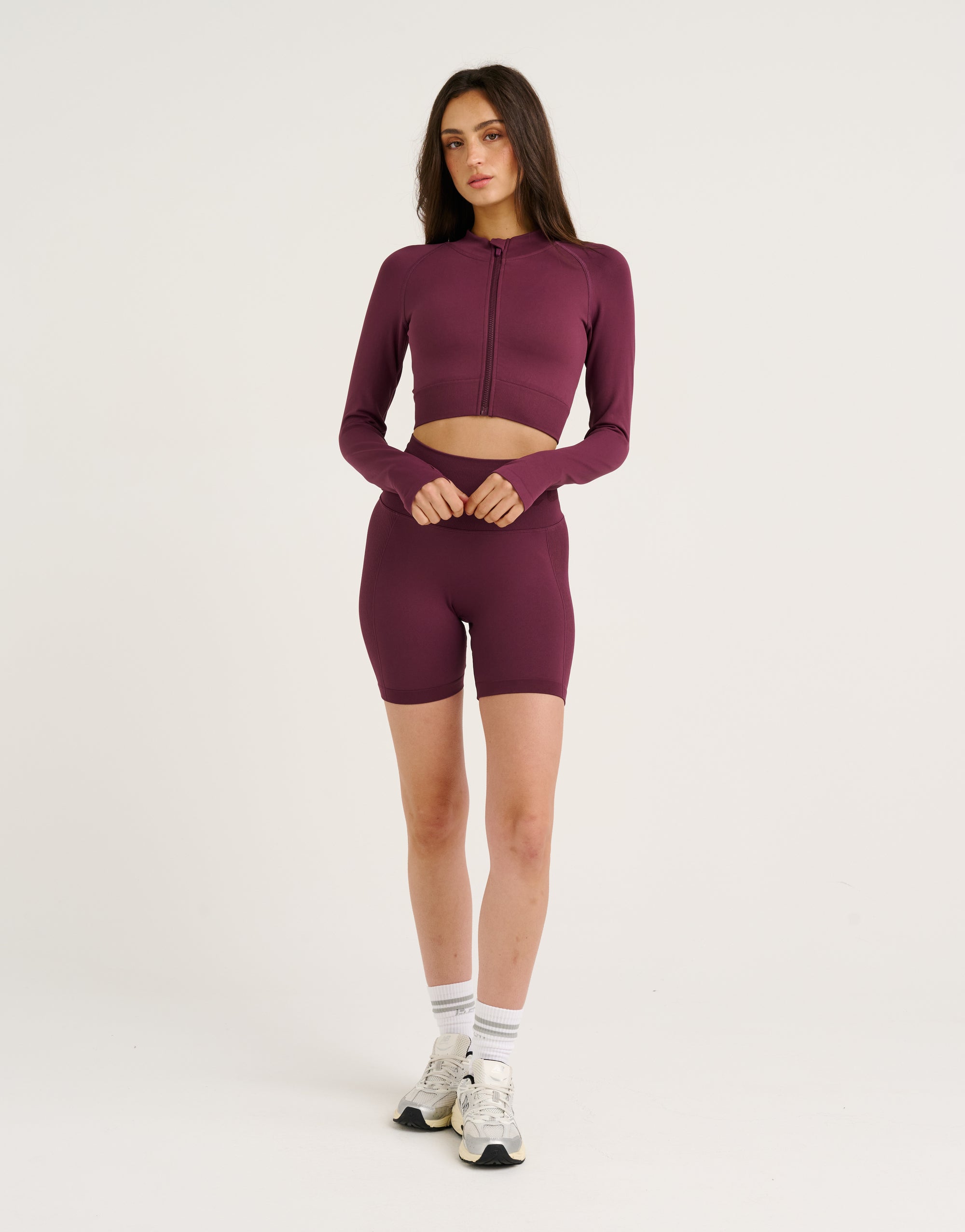 Arise Essential Zip-Up Long Sleeve - Blackberry