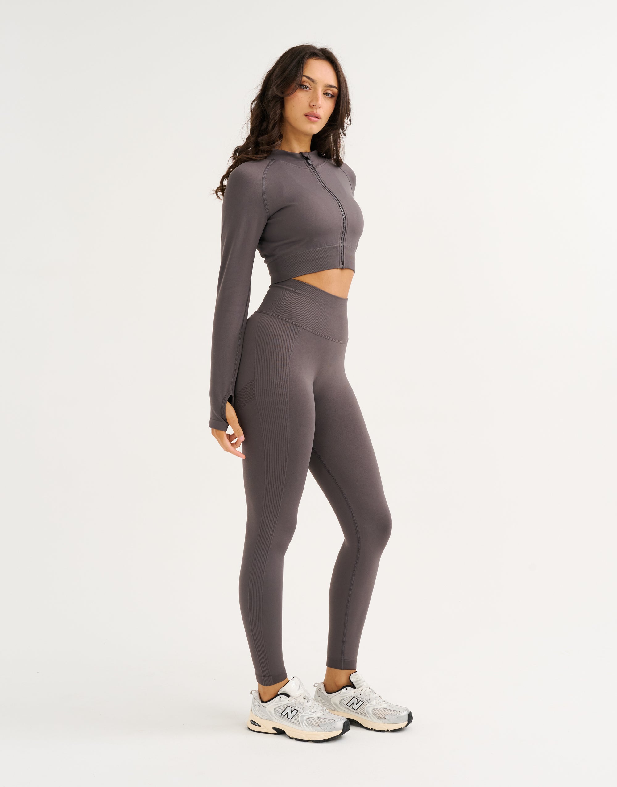 Arise Essential Zip-Up Long Sleeve - Slate Grey