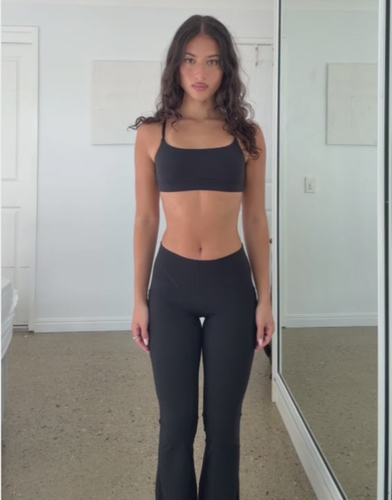 Lycra Invisible Scrunch Pocket Flare Leggings - Mint