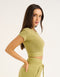 Bubble Banded Top - Olive
