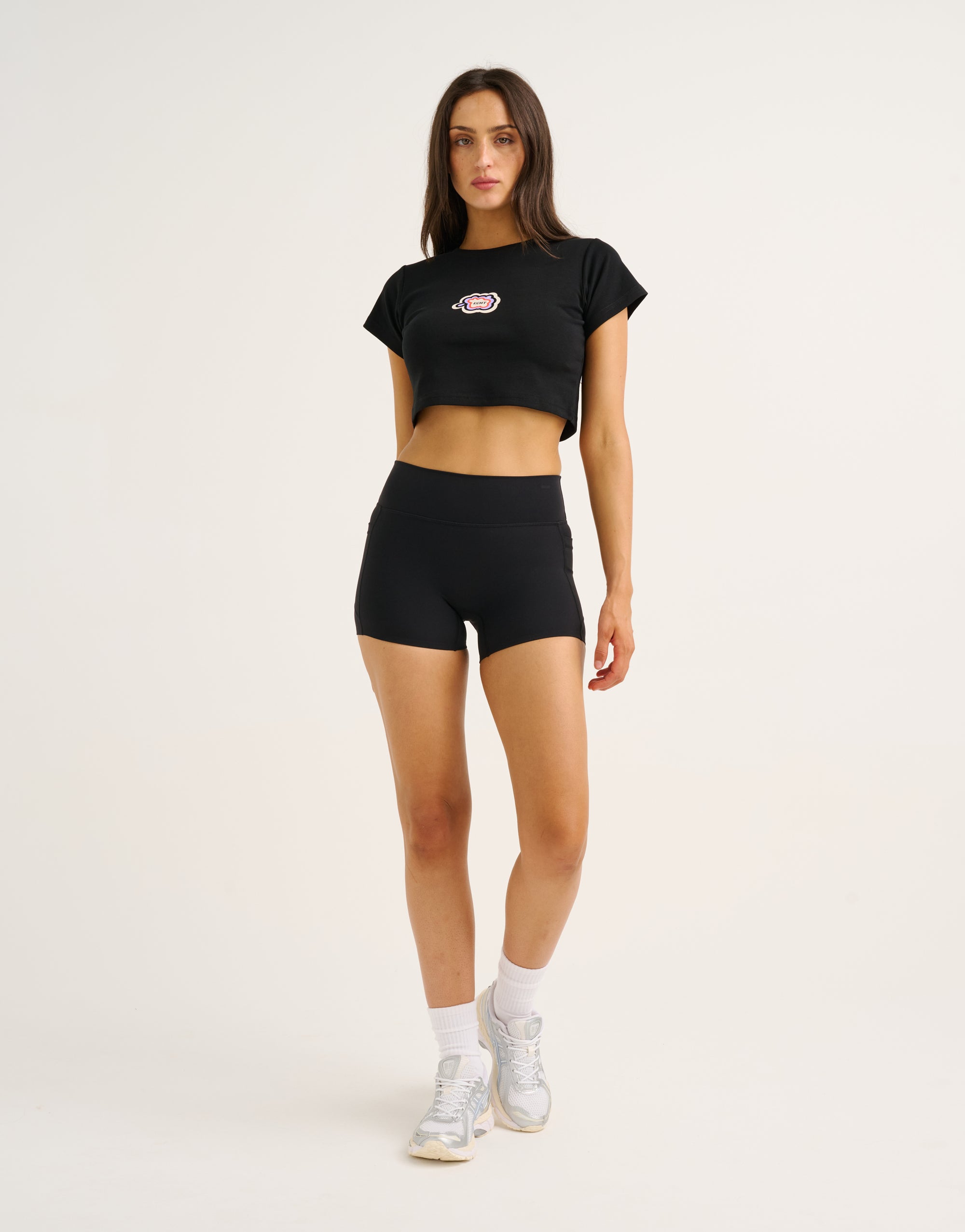 Cloud Cropped Tee - Black