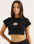 Cloud Cropped Tee - Black