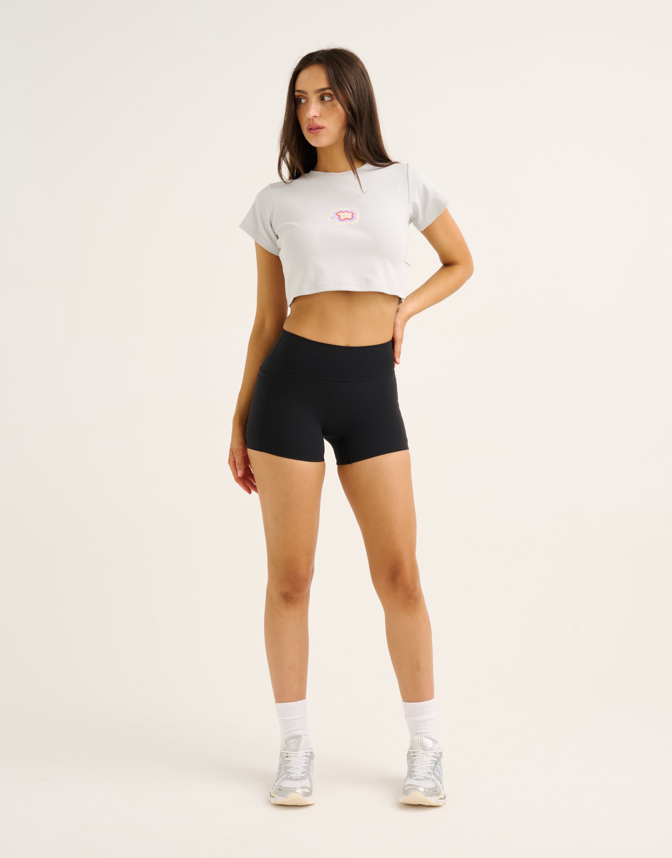 Cloud Cropped Tee - Micro Grey