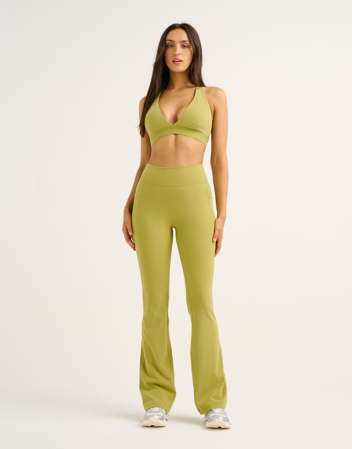 Flare Lycra Pocket Leggings - Olive