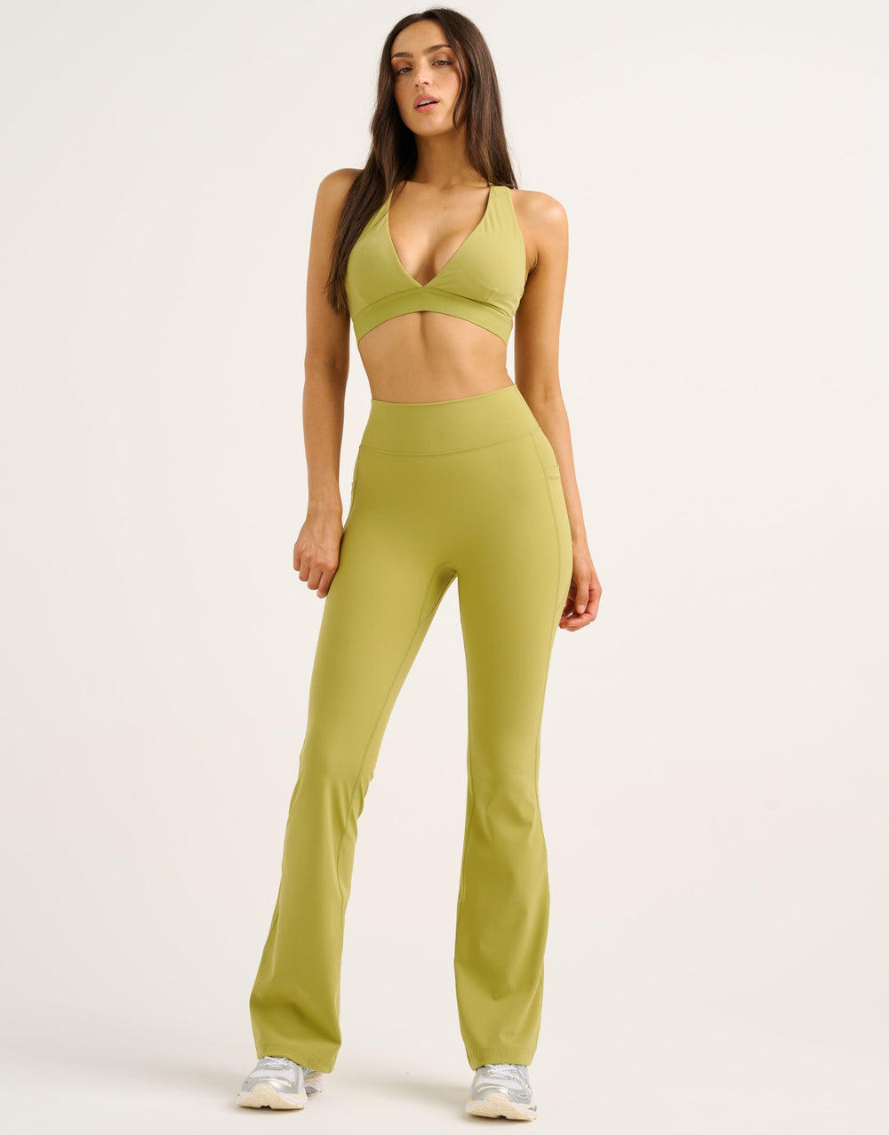Flare Lycra Pocket Leggings - Olive