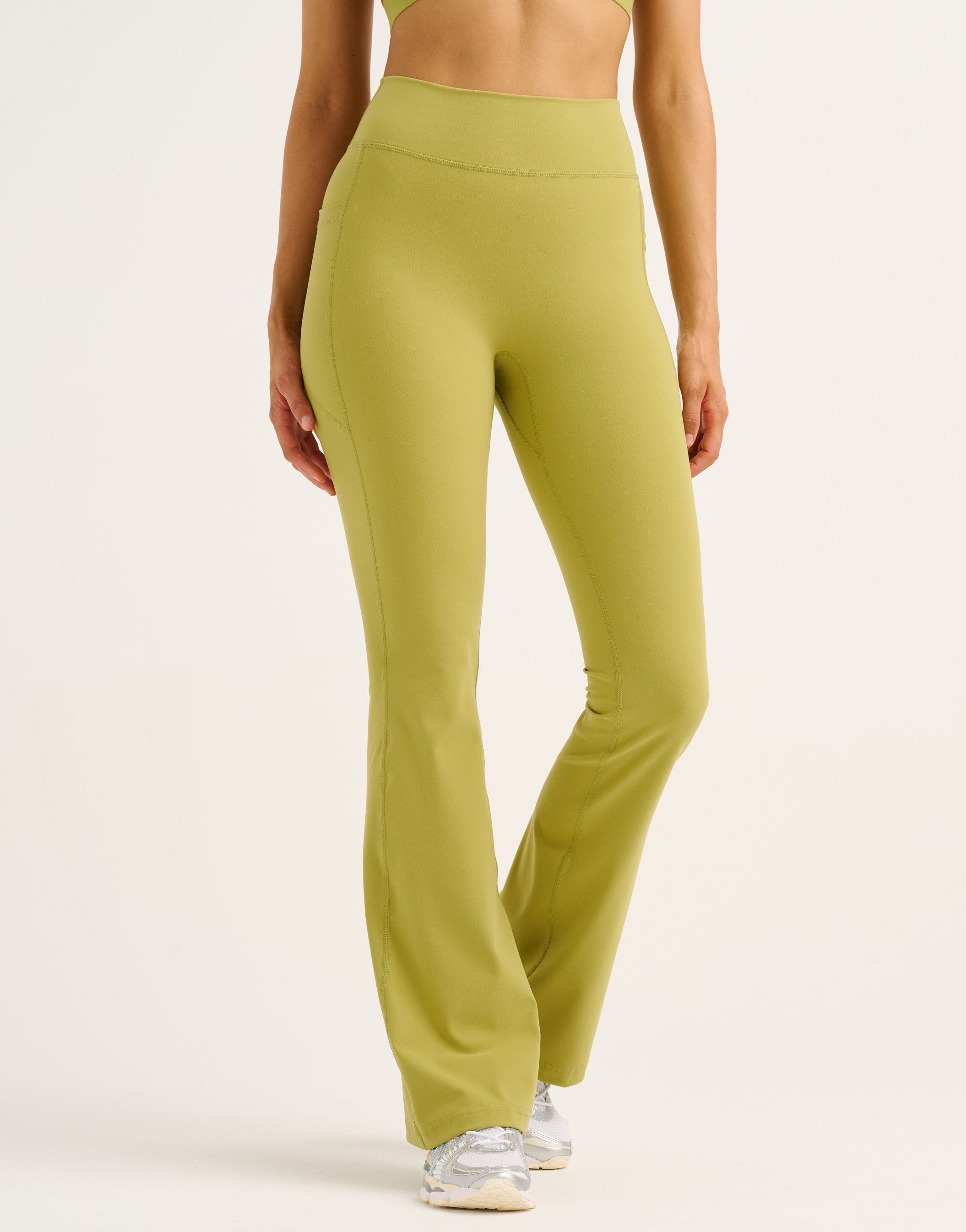Flare Lycra Pocket Leggings - Olive