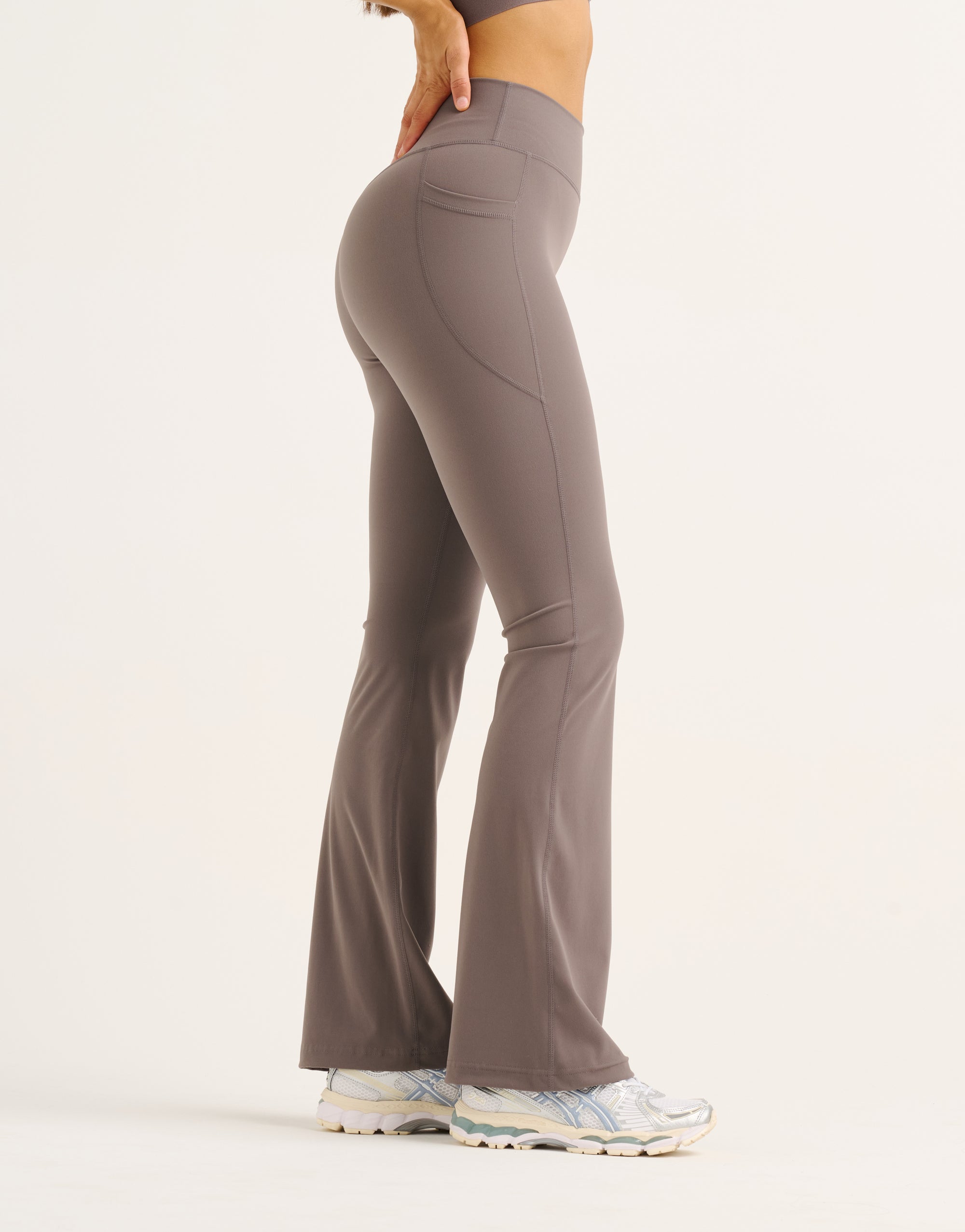 Flare Lycra Pocket Leggings - Slate Grey