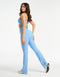 Flare Ribbed Leggings - Blue