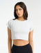Futura Cropped Tee - Micro Grey