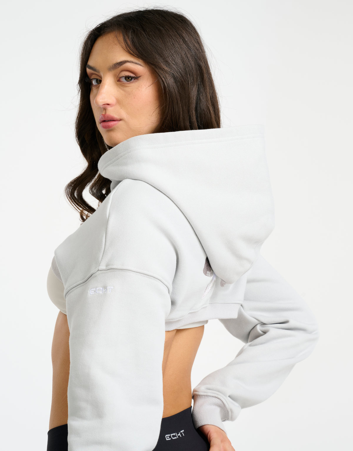 Glory High Cut Hoodie - Micro Grey