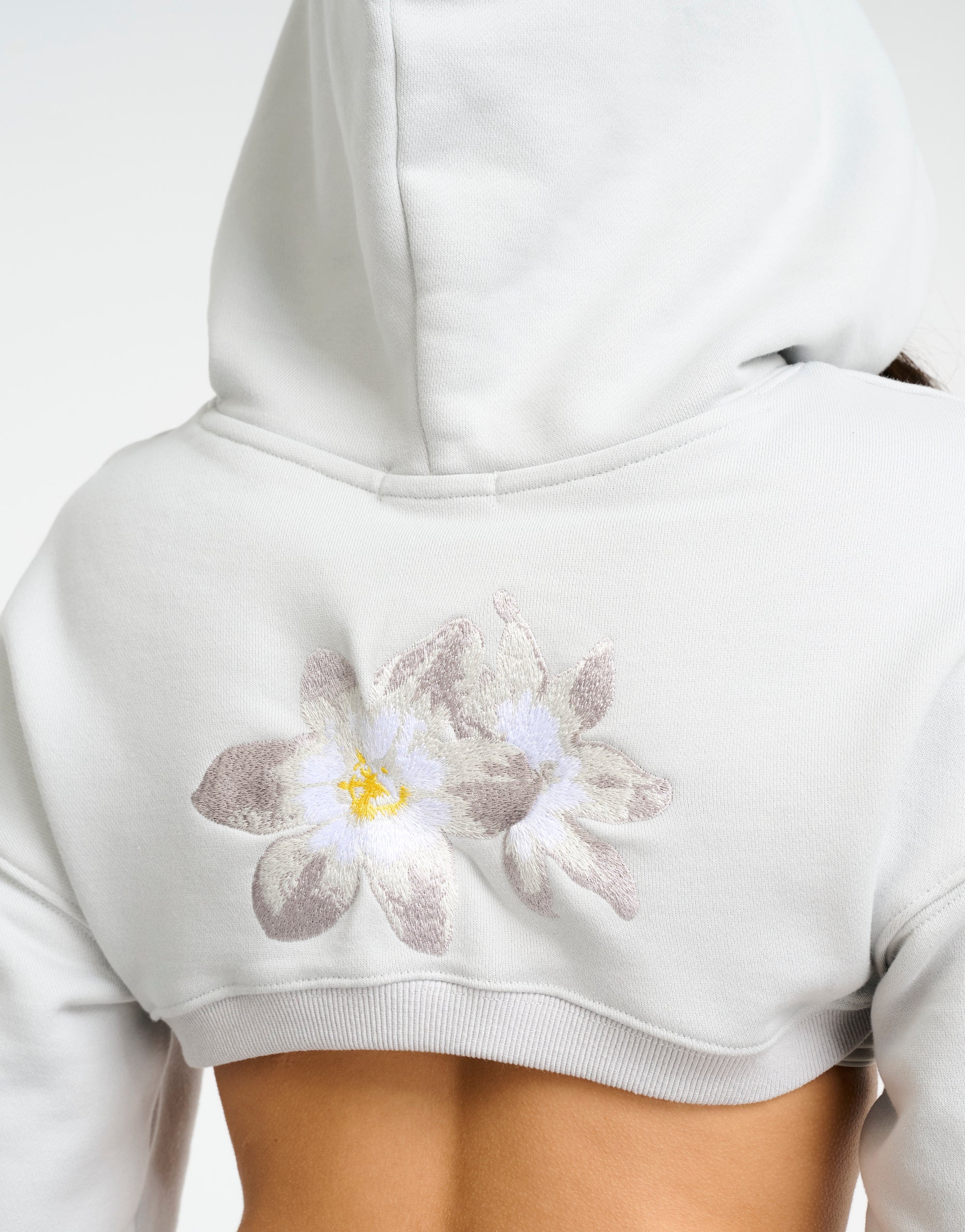 Glory High Cut Hoodie - Micro Grey
