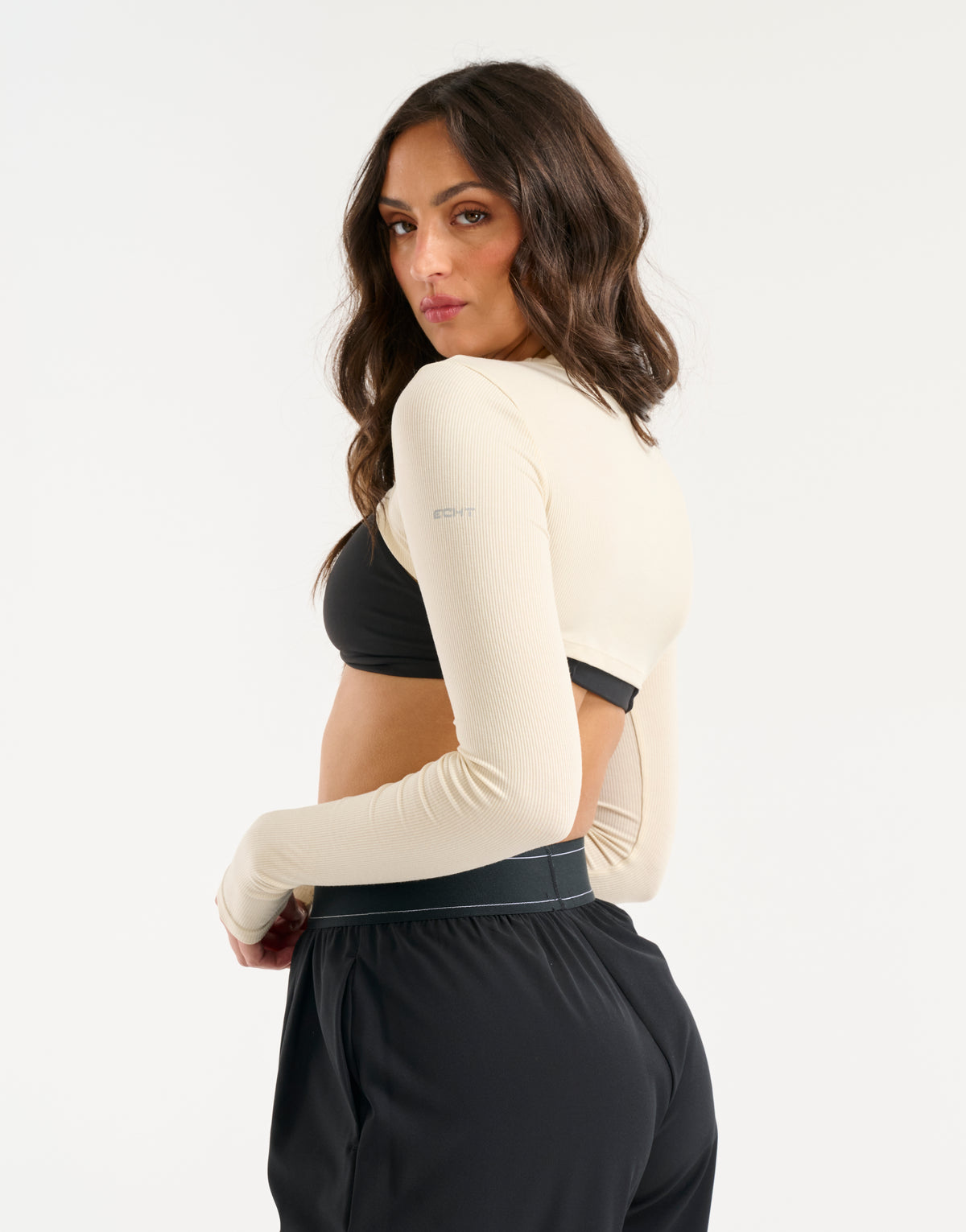 Echt Ribbed Bolero Long Sleeve - Taupe
