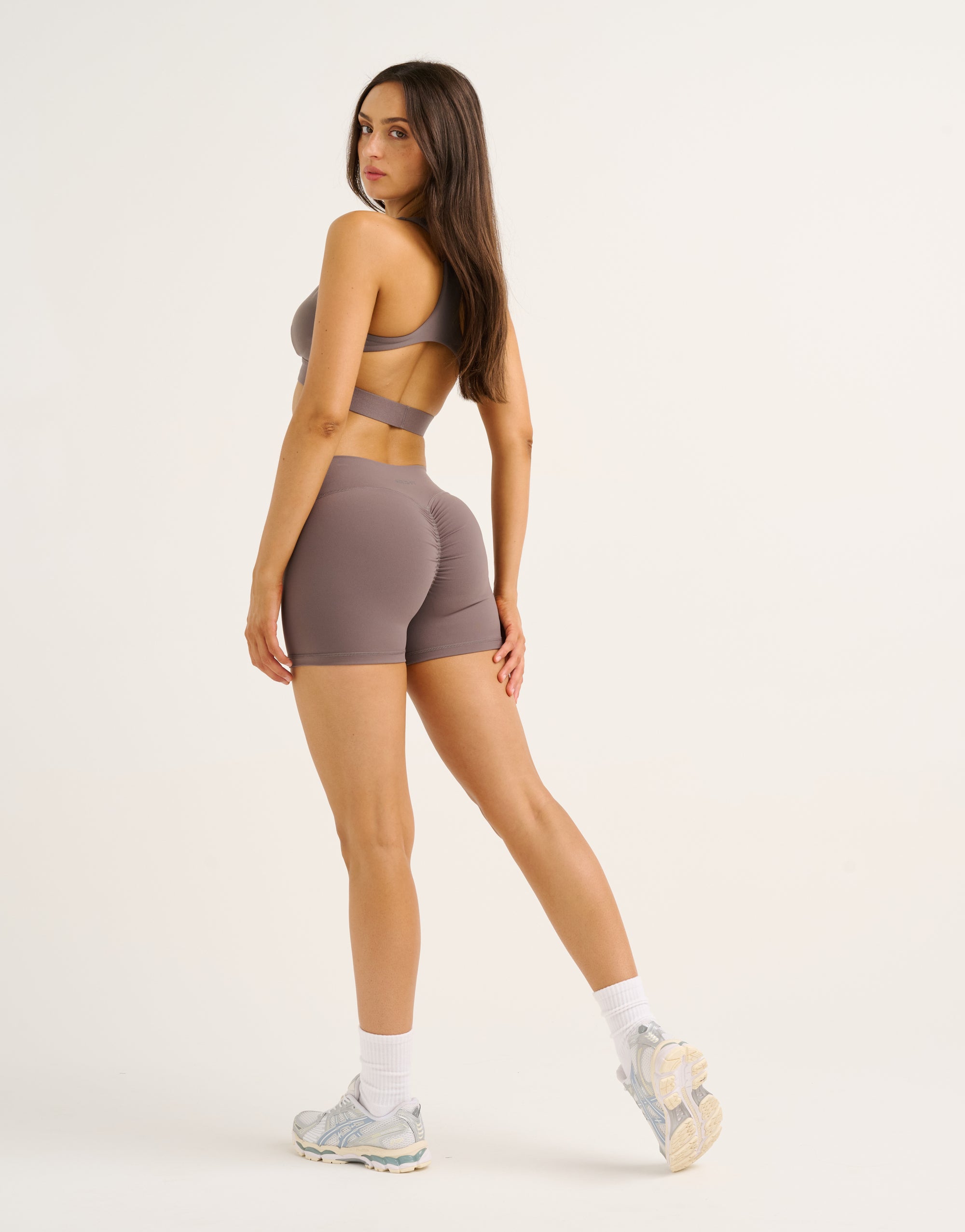 Echt Force Scrunch Mid-Waist Shorts - Slate Grey
