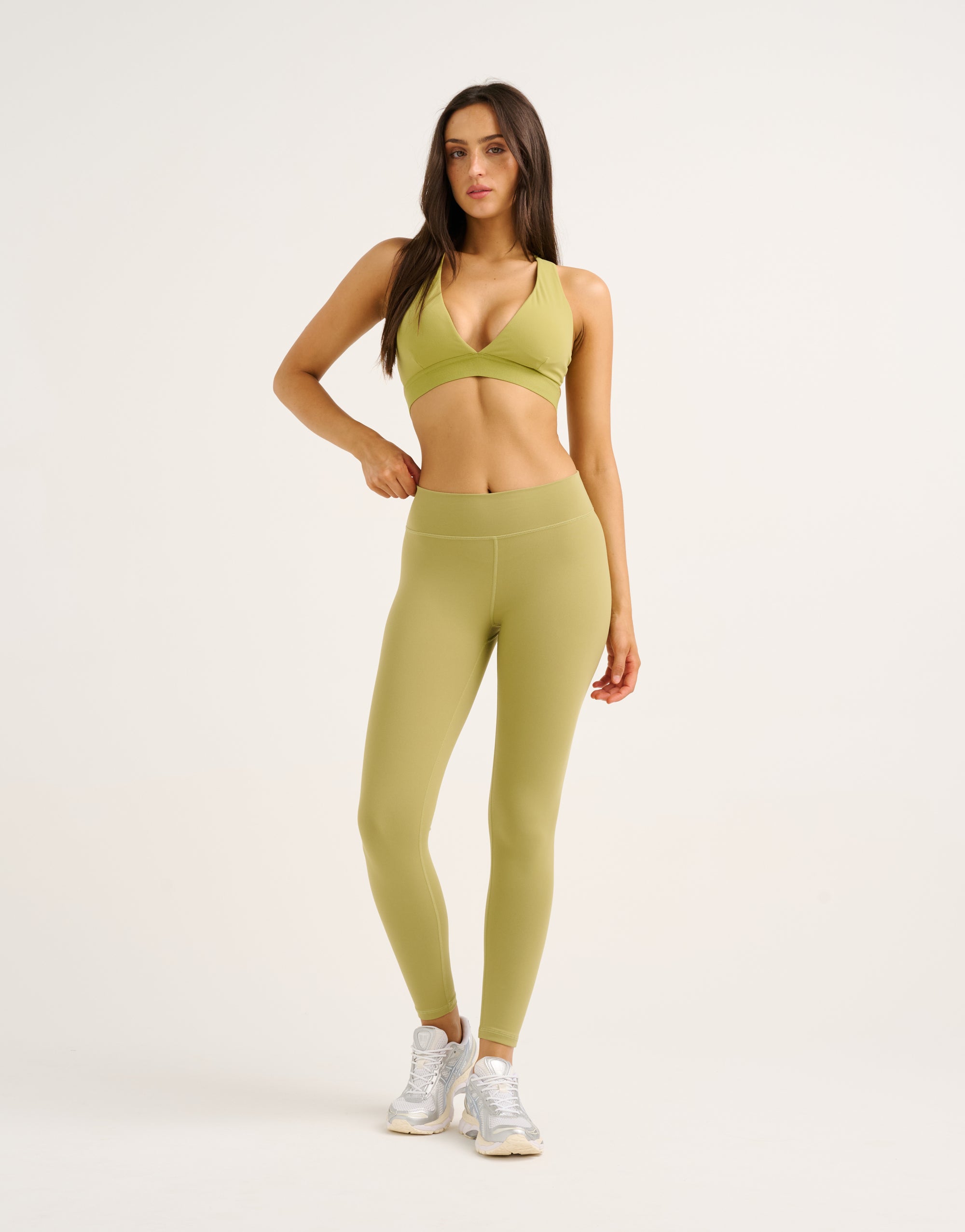 Force Scrunch Mid-Waist Leggings - Olive
