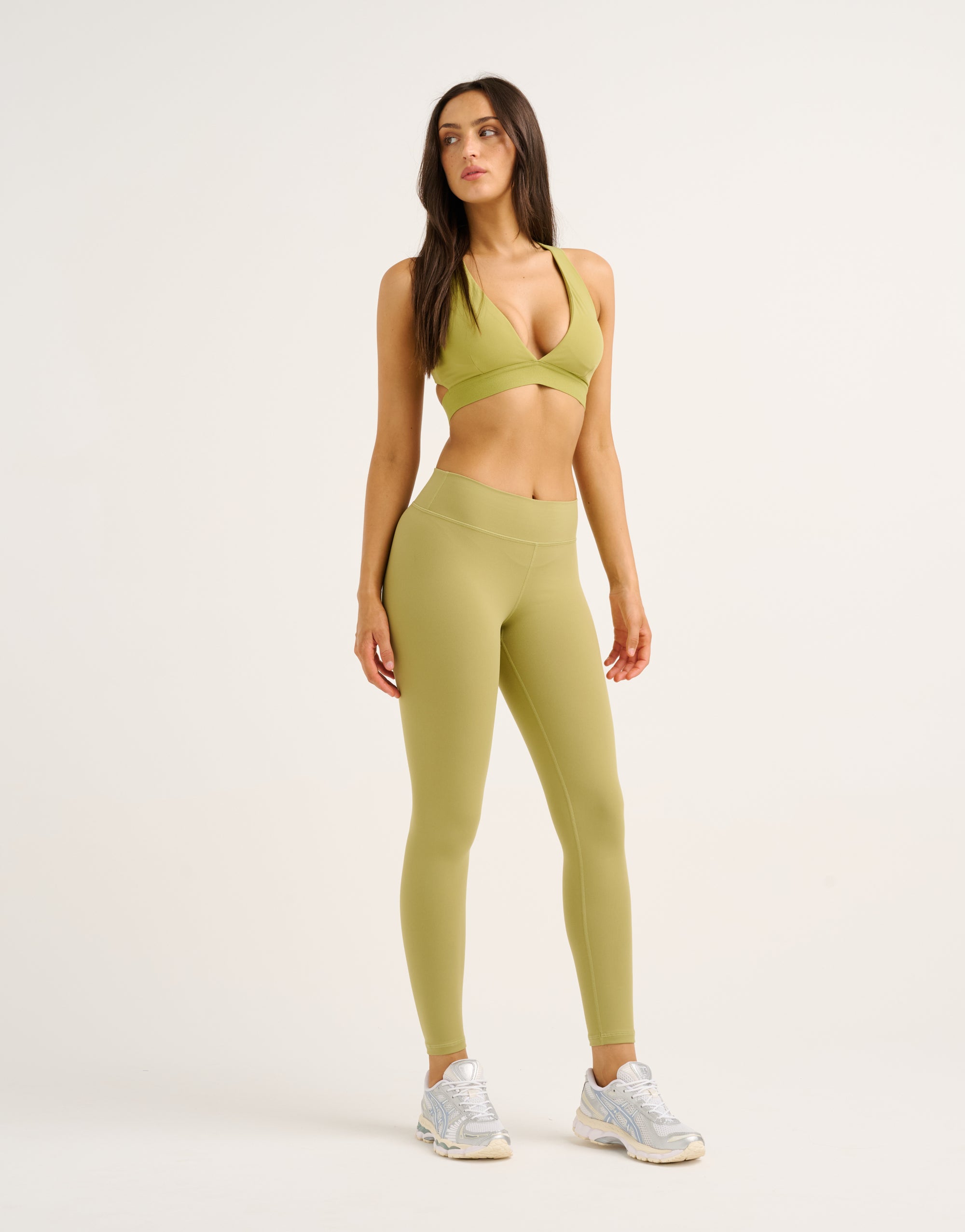 Force Scrunch Mid-Waist Leggings - Olive