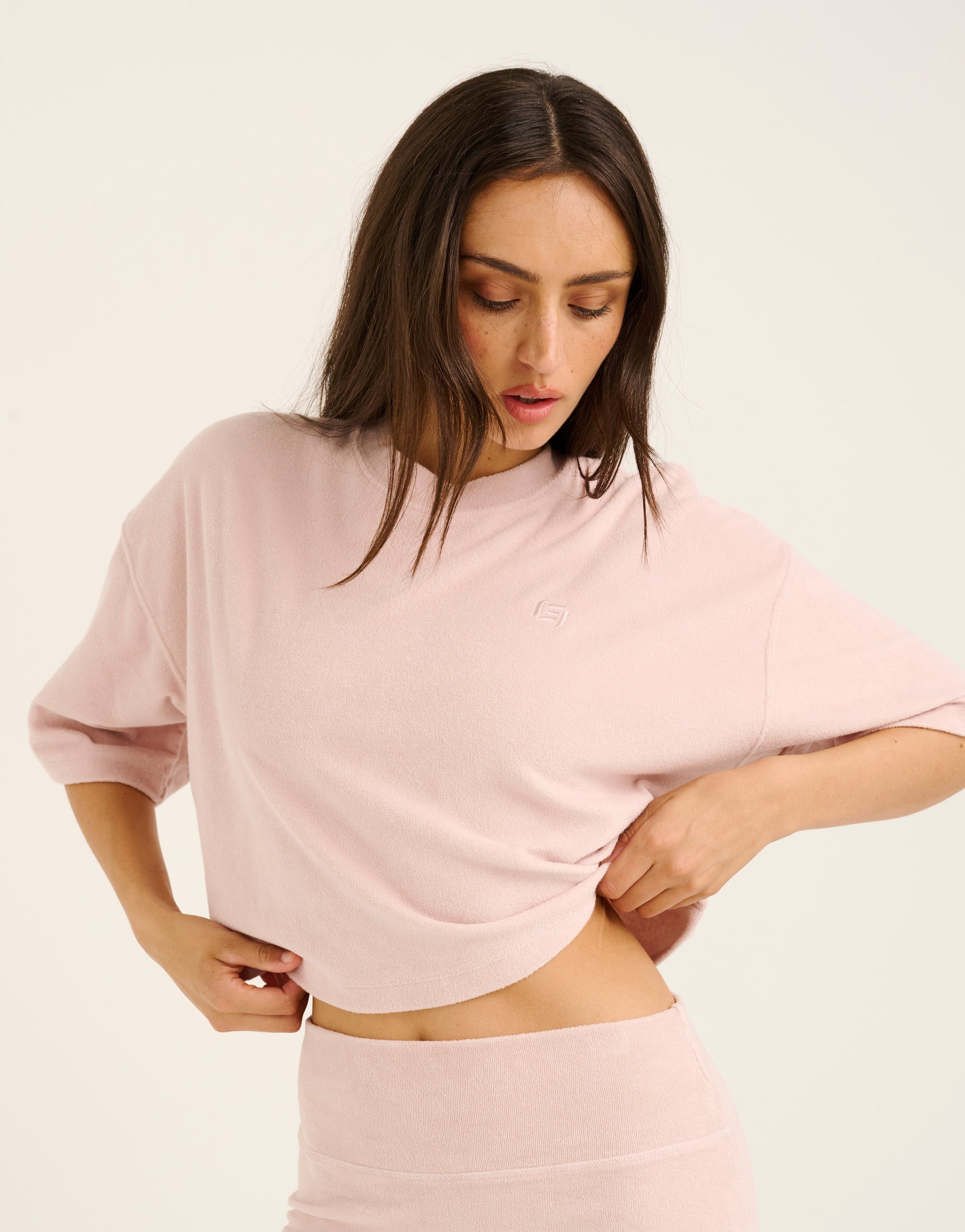 Terry Crop Tee - Mauve