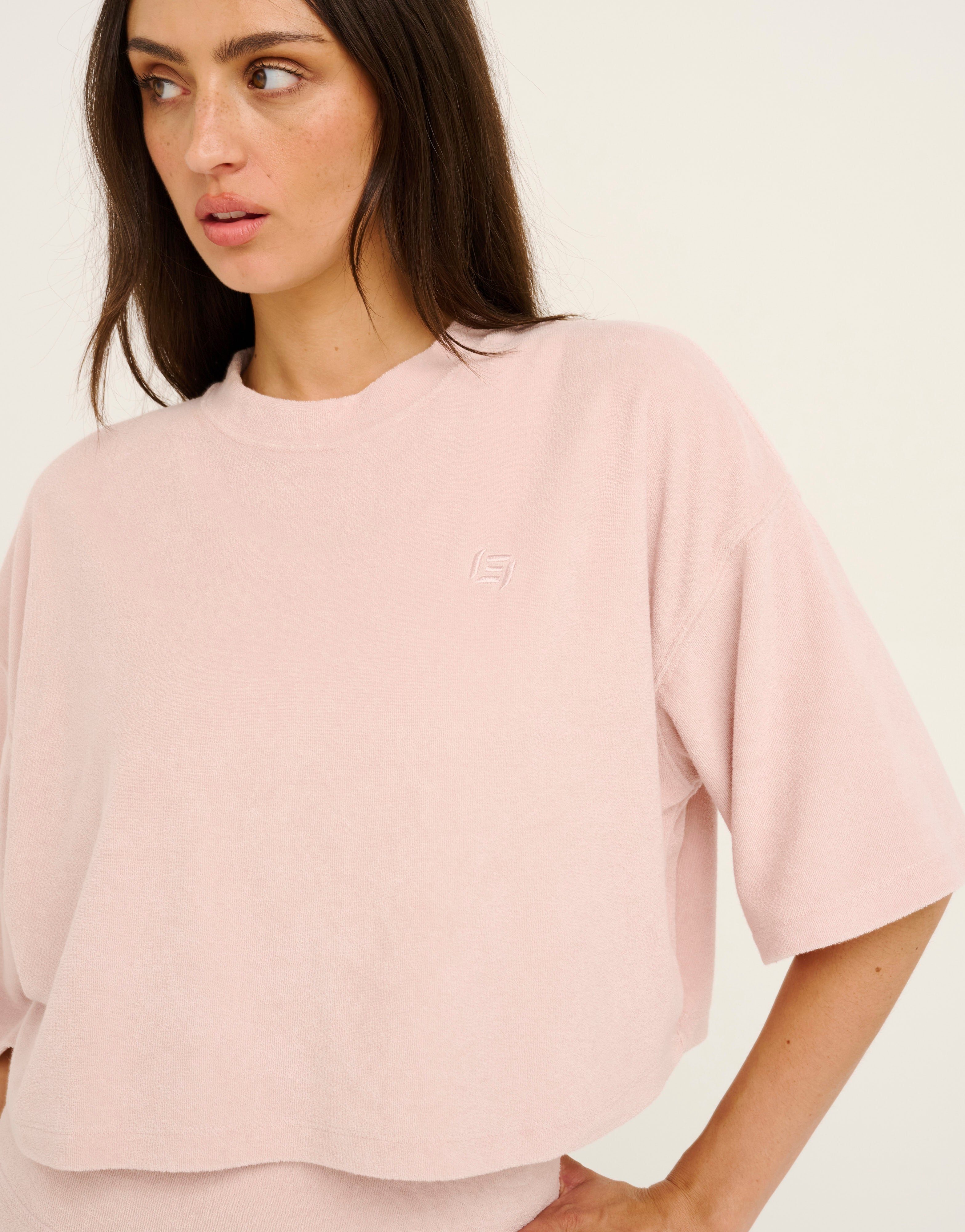 Terry Crop Tee - Mauve
