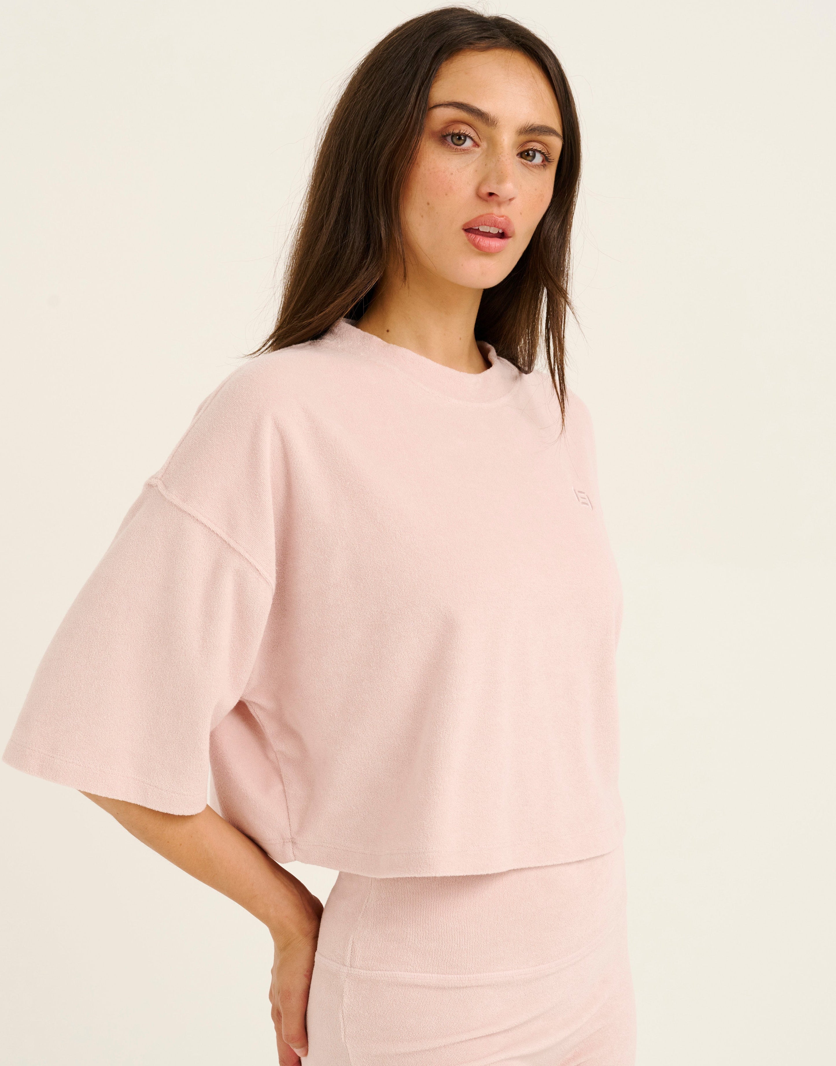 Terry Crop Tee - Mauve
