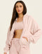 Terry Zip Up Hoodie - Mauve