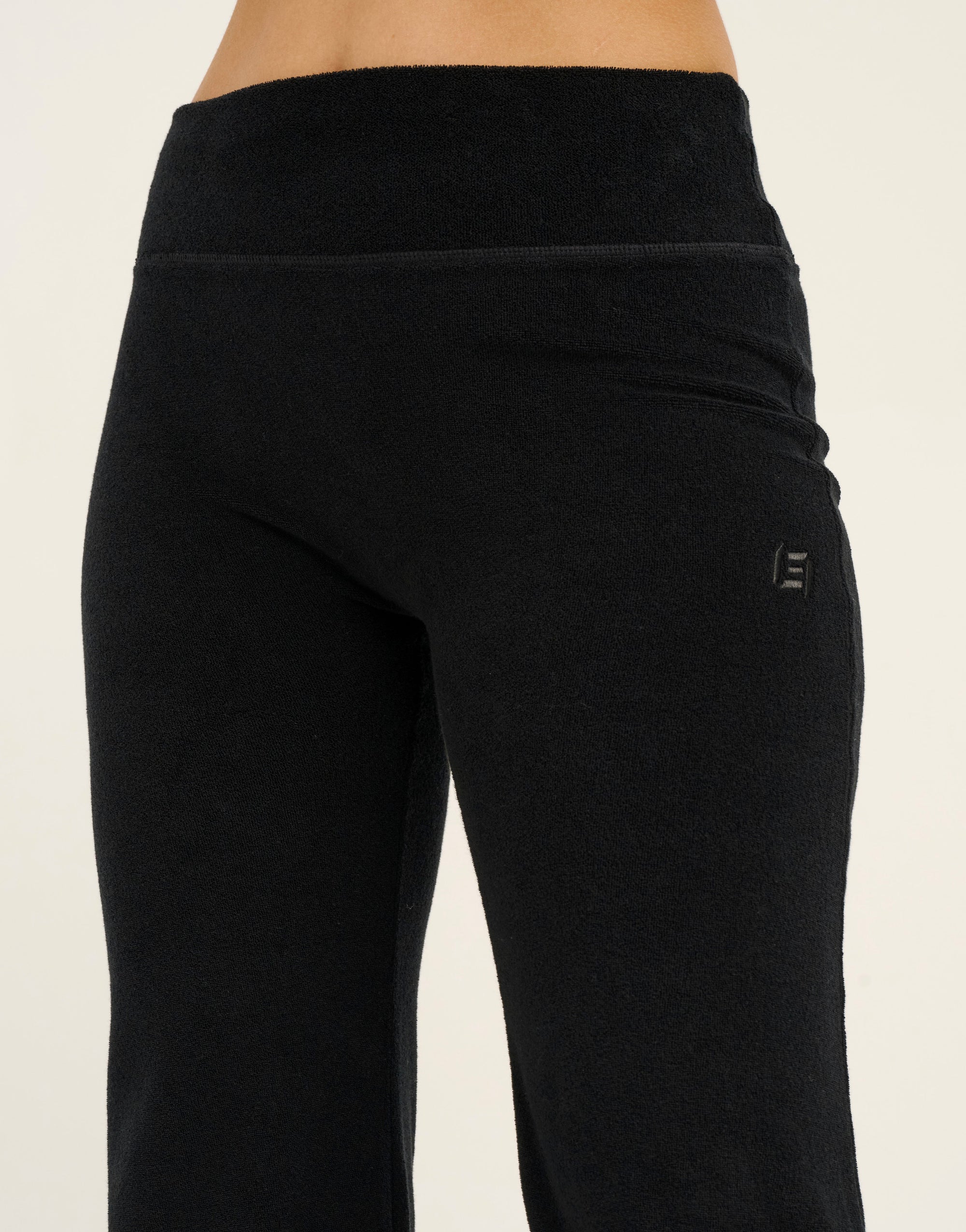 Terry Straight Leg Pant - Black
