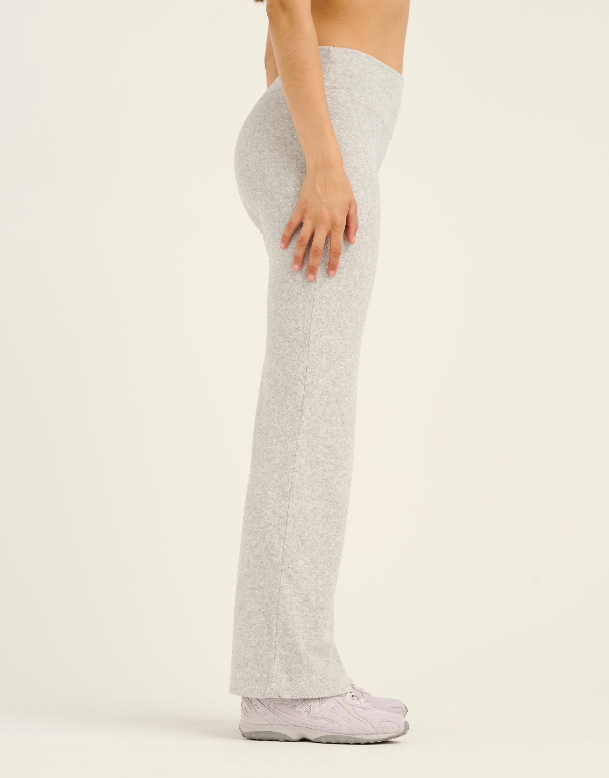 Terry Straight Leg Pant - Grey Marle