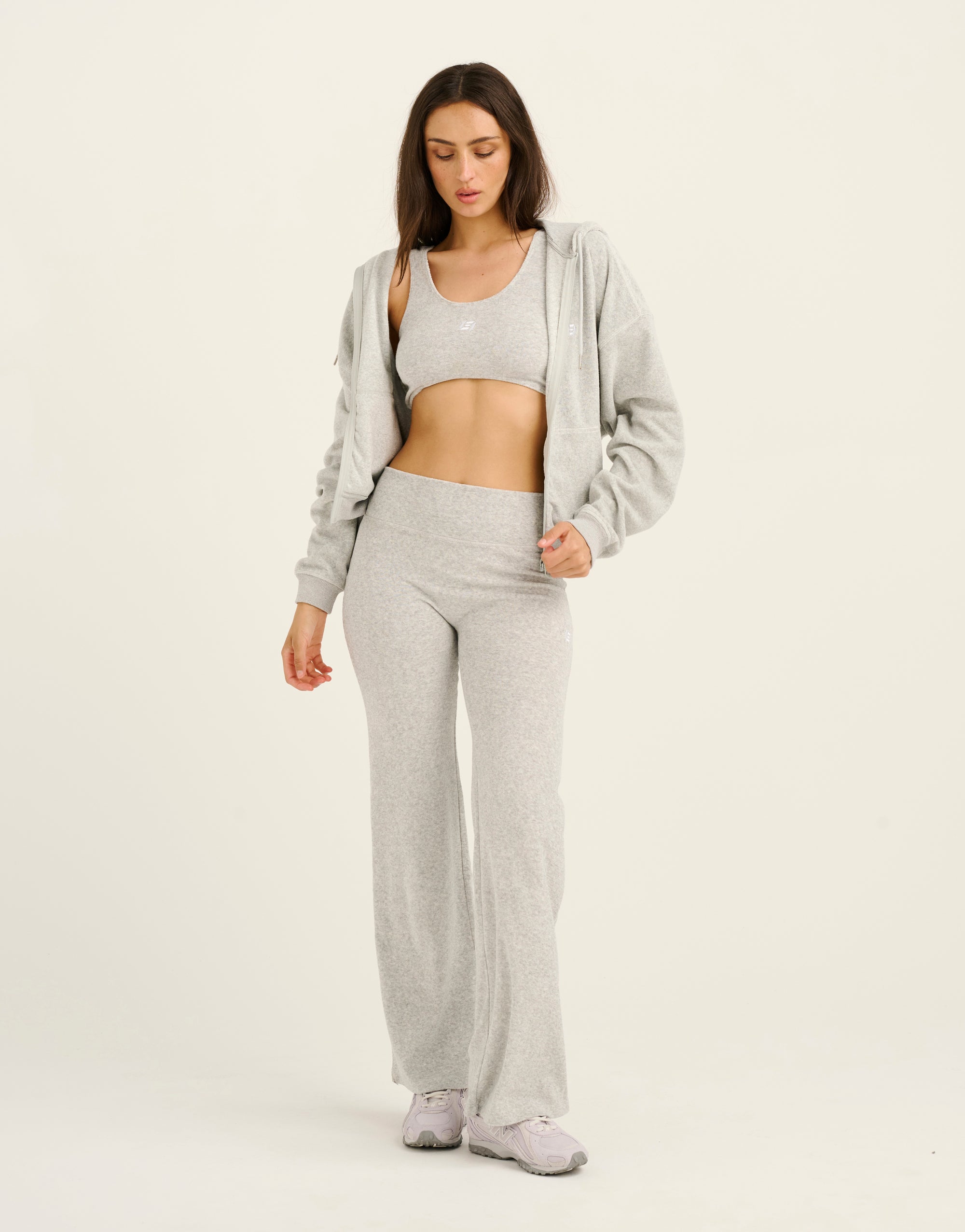 Terry Straight Leg Pant - Grey Marle