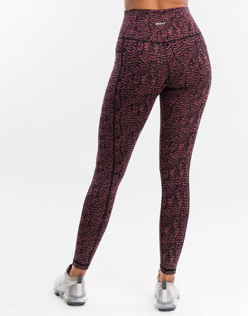 Echt Essentia Pocket Leggings - Berry Zebra